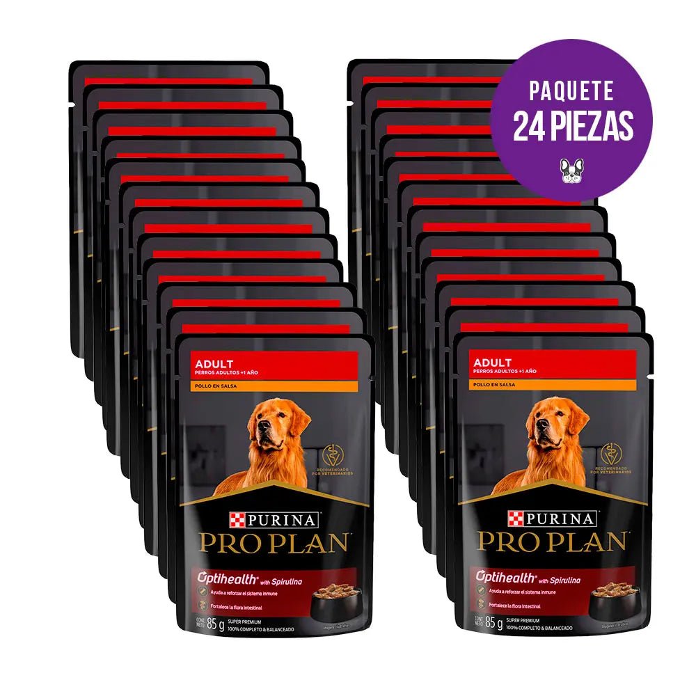 PAQUETE 24 SOBRES DE 85G PROPLAN PERRO ADULTO POLLO - FridaPets - Perro - Alimento - Húmedo - ProPlan